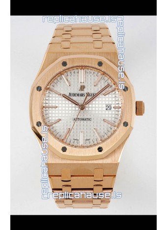 Audemars Piguet Royal Oak 15400 41MM White Dial 904L Rose Gold CALIBRE 3120 Movement 1:1 Mirror Replica