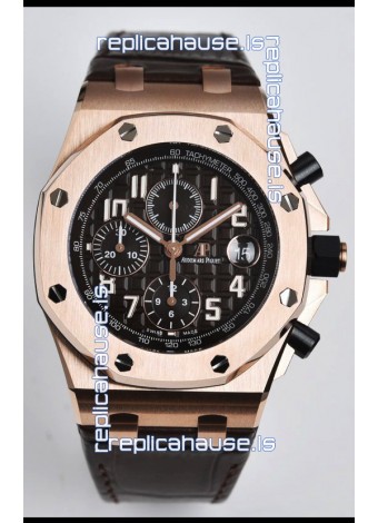Audemars Piguet Royal Oak Offshore Black Dial Chronograph 1:1 Mirror Replica Watch - 904L Steel 