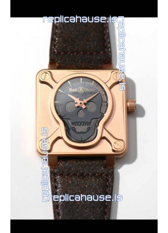 Bell & Ross BR0192 Skull Edition Bronze Casing GREY Skull on Grey Layer Swiss Replica Watch 