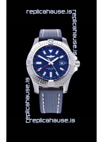 Breitling Avenger 43 Automatic Blue Dial Military Strap 1:1 Mirror Swiss Replica Watch 