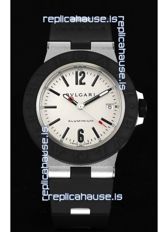 Bvlgari Aluminum 1:1 Mirror Swisss Replica Watch in White Dial 
