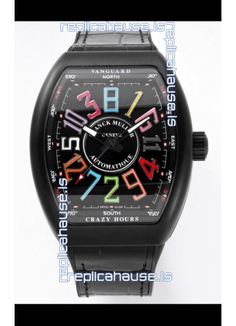 Franck Muller Vanguard Crazy Color Hours in DLC Coated Casing Swiss Replica Watch 
