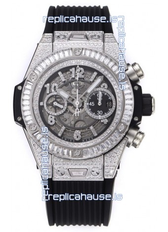Hublot Big Bang Unico Stainless Steel Diamonds Casing 1:1 Mirror Edition Swiss Replica Watch