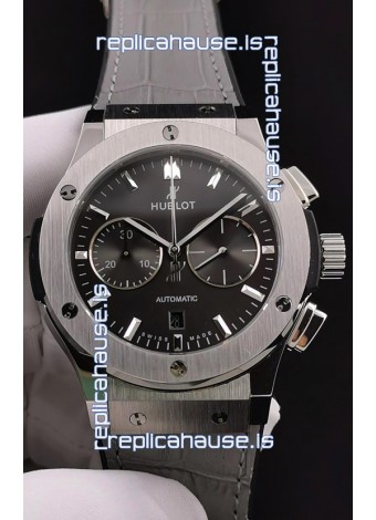 Hublot Classic Fusion Chronograph Stainless Steel Casing Grey Dial 1:1 Mirror Replica Watch 
