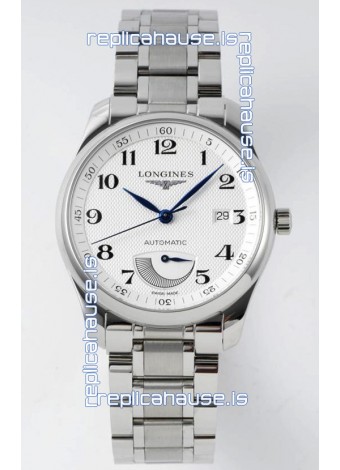 Longines Master Collection Automatic Power Reserve White Dial Swiss Replica Watch Steel Strap