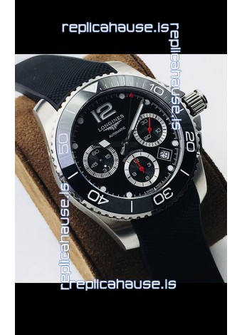 Longines HydroConquest Automatic Chronograph 1:1 Swiss Replica Black Dial Watch 