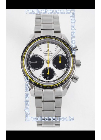 Omega Speedmaster Racing 904L Steel Chronograph 1:1 Mirror Replica in White Dial