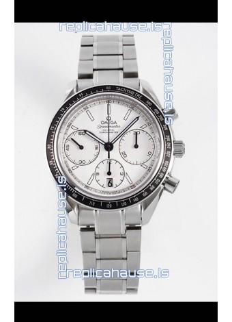 Omega Speedmaster Racing 904L Steel Chronograph 1:1 Mirror Replica in White Dial