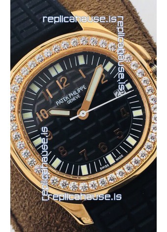 Patek Philippe Aquanaut 5067A Swiss Replica Watch in Yellow Gold Black Dial - 35MM