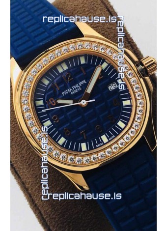 Patek Philippe Aquanaut 5067A Swiss Replica Watch in Yellow Gold Blue Dial - 35MM