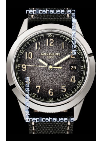 Patek Philippe Calatrava 5226G-001 904L Steel 1:1 Mirror Replica Watch Hybrid Leather/Canvas Strap