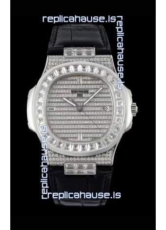 Patek Philippe Nautilus 5711/A Swiss Replica Watch 1:1 Mirror Replica in 904L Steel Diamonds Casing