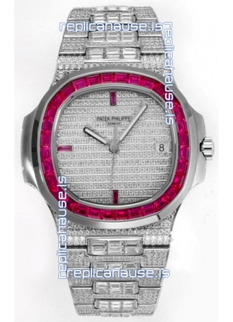 Patek Philippe Nautilus 5711/A Swiss Replica Watch 1:1 Mirror Replica in 904L Steel Diamonds Casing