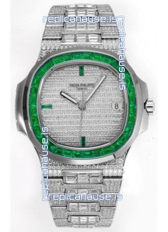 Patek Philippe Nautilus 5711/A Swiss Replica Watch 1:1 Mirror Replica in 904L Steel Diamonds Casing
