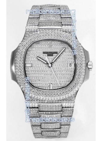 Patek Philippe Nautilus 5711/A Swiss Replica Watch 1:1 Mirror Replica in 904L Steel Diamonds Casing