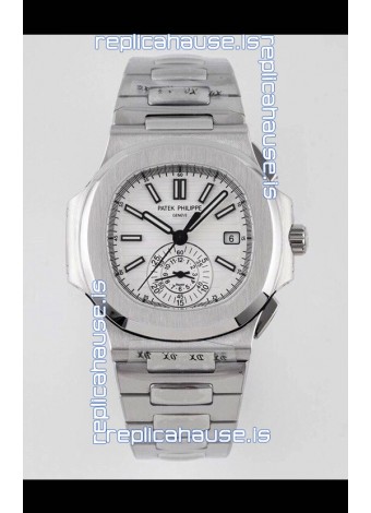 Patek Philippe Nautilus 5980/1A 904L Steel Case in White Dial - 1:1 Mirror Replica