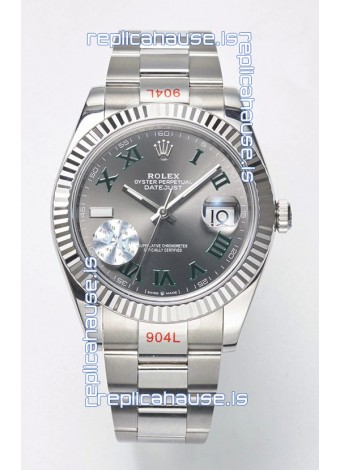Rolex Datejust Cal.3235 WIMBLEDON Swiss Watch 1:1 Mirror Replica 904L Steel 41MM - Grey Dial 