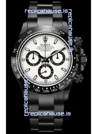 Rolex Daytona Blaken 1:1 Swiss Mirror Replica White Dial Cal.4130 Movement (WITH BOX) 