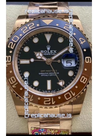 Rolex GMT Masters II M126715CHNR Everose Gold Swiss Replica 1:1 Mirror Watch - 904L Steel 