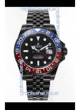 Rolex GMT Masters II REF.126710BLRO PEPSI BLAKEN Swiss Replica - 904L Steel in DLC Coating