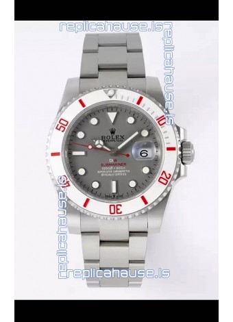 Rolex Submariner DiW Stainless Steel Casing White Ceramic Bezel Grey Dial Edition Watch 