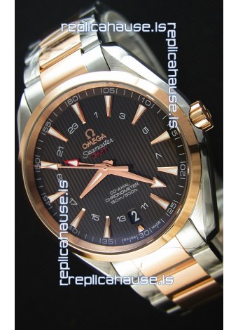 Omega Seamaster Aqua Terra GMT 150M 43MM 1:1 Mirror Replica Watch Two Tone Case