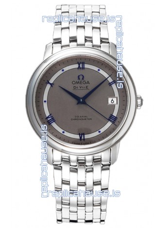 Omega De Ville Co-Axial Chronometer 36.8MM Swiss Replica Watch in Dark Grey Dial 