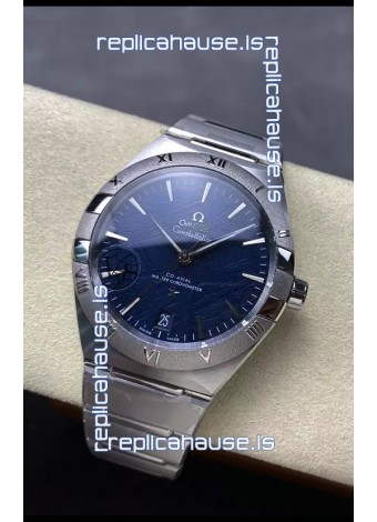 Omega Super Clone Co-Axial Constellation Stainless Blue Textured Dial Replica Watch