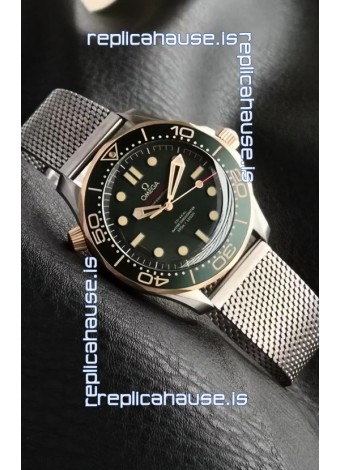 Omega Seamaster Super Clone 300M Diver Titanium Two Tone Green Dial Watch 