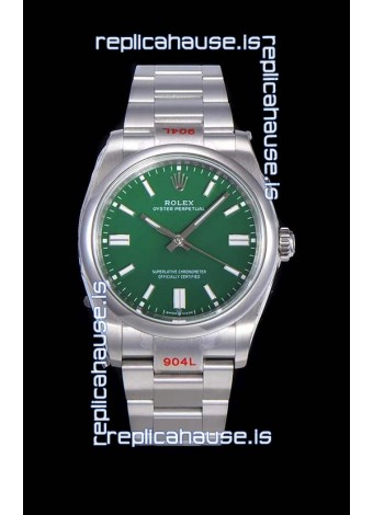 Rolex Oyster Perpetual REF#124300 41MM Cal.3230 Movement Swiss Replica Green Dial 904L Steel 1:1 Mirror Replica Watch