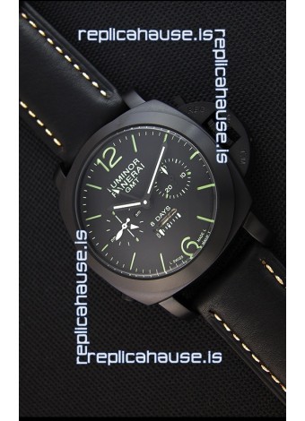 Panerai Luminor GMT 8 Days Power Reserve Japanese Replica PVD Case Watch