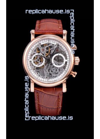 Patek Philippe Complications Skeleton Chronograph Watch in Rose Gold 