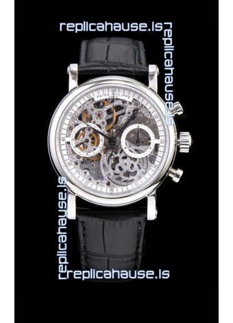 Patek Philippe Complications Skeleton Chronograph Watch in 904L Steel Case