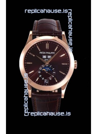 Patek Philippe Annual Calendar 5396R-012 Complications Swiss Replica Watch in Brown Dial 