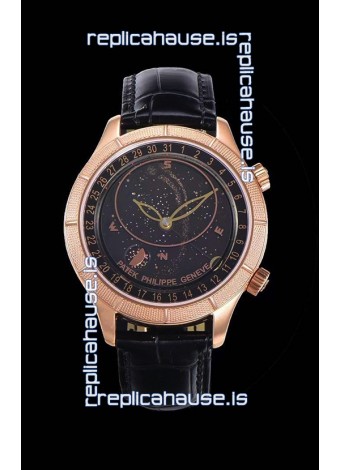 Patek Philippe 6102R Grand Compilations Handwind Swiss Replica Watch - Rugged Bezel Black Dial