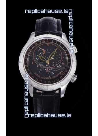 Patek Philippe 6102R Grand Compilations Handwind Swiss Replica Watch - Rugged Bezel Black Dial
