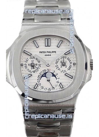 Patek Philippe Nautilus 5740 Perpetual Calendar Stainless Steel White Dial Swiss Replica Watch 