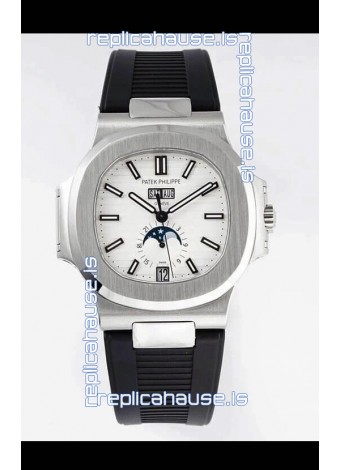 Patek Philippe Nautilus 5726A 1:1 Mirror Swiss Watch White Dial Rubber Strap