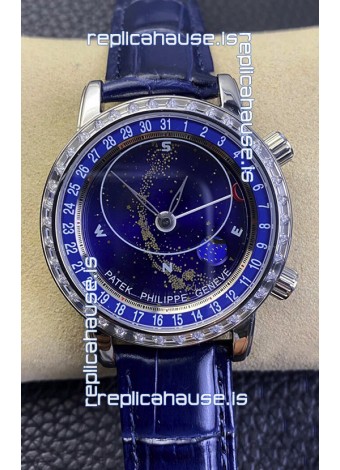 Patek Philippe 6104G Grand Compilations Handwind Swiss Replica Watch - Diamonds Bezel