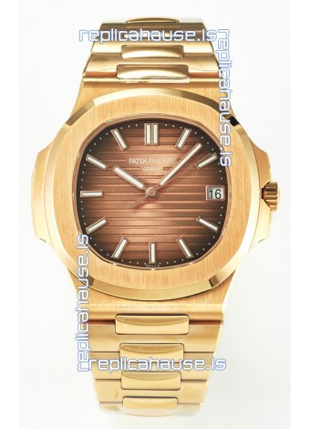 Patek Philippe Super Clone Nautilus 5711/1R-001 in Rose Gold Brown Dial