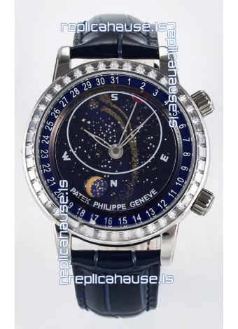 Patek Philippe 6104 Grand Complications Superclone Watch in Stainless Steel - Diamonds Bezel 
