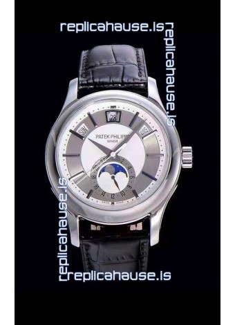 Patek Philippe 5205-001 Complications MoonPhase 1:1 Mirror Swiss Replica Watch Steel Grey Dial