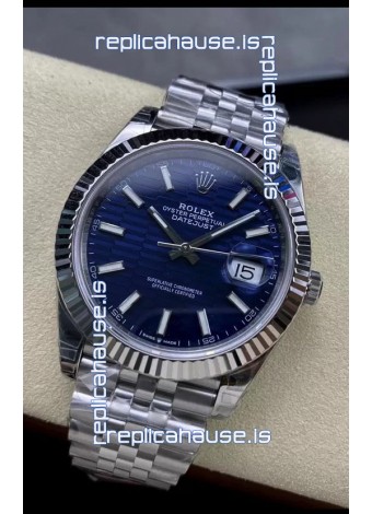 Rolex Datejust Cal.3235 Movement 1:1 Mirror Replica 904L Steel 41MM - Blue Fluted Motif Dial