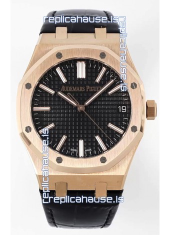Audemars Piguet Royal Oak 15510 50th Anniversary 41MM Black Dial Rose Gold 41MM 1:1 Mirror Replica