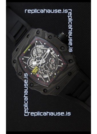 Richard Mille RM35-2 Rafael Nadal Forged Carbon Case with Black Rubber Strap