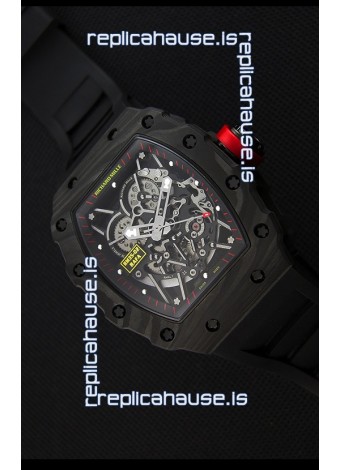 Richard Mille RM35-2 Rafael Nadal Forged Carbon Case with Black Rubber Strap