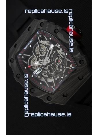 Richard Mille RM35-2 Rafael Nadal Forged Carbon Case with Black Rubber Strap