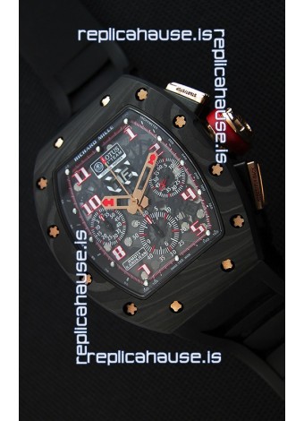 Richard Mille RM011 Romain Grosjean Lotus F1 Edition Forged Carbon Case Swiss Watch 