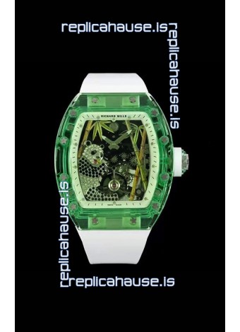 Richard Mille RM26-01 Tourbillon Panda Transparent Sapphires Casing Watch - Super Clone Replica