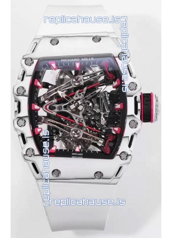 Richard Mille RM38-02 White Carbon Bubba Watson White Rubber Tourbillon Movement 1:1 Mirror Replica